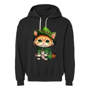 St. Patrick's Day Cats Lover Cute St Paddys Garment-Dyed Fleece Hoodie