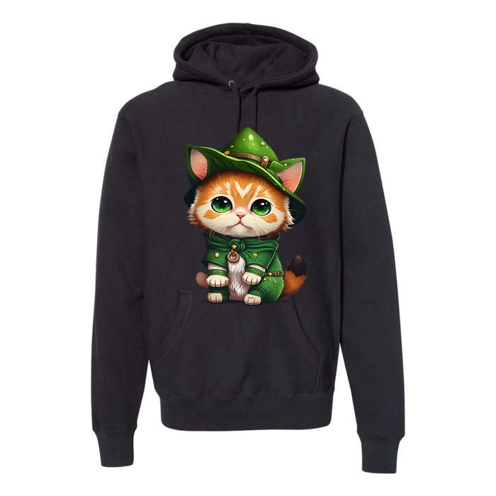 St. Patrick's Day Cats Lover Cute St Paddys Premium Hoodie