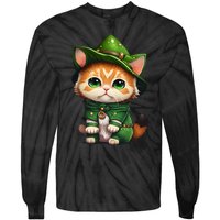 St. Patrick's Day Cats Lover Cute St Paddys Tie-Dye Long Sleeve Shirt