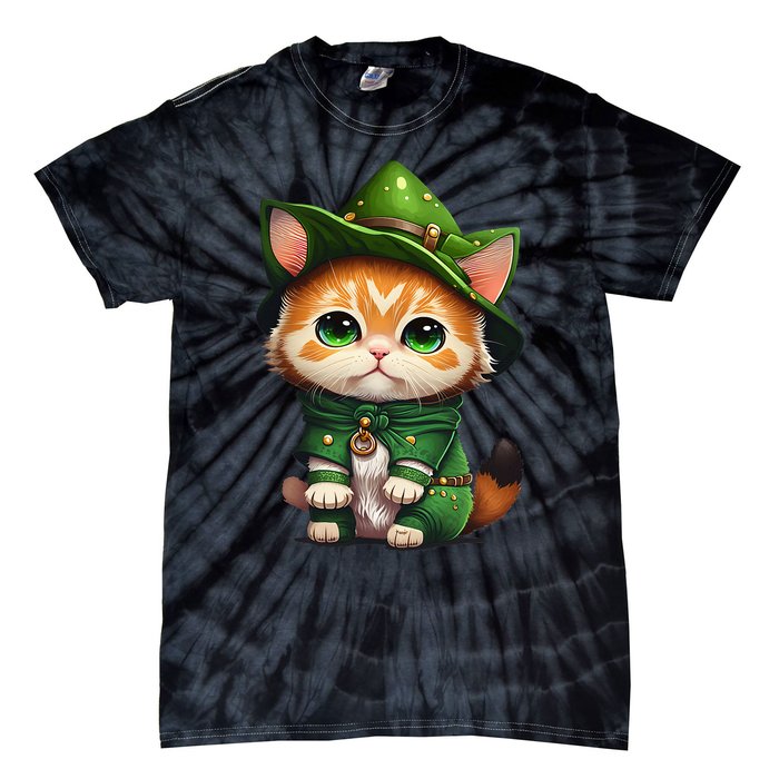 St. Patrick's Day Cats Lover Cute St Paddys Tie-Dye T-Shirt