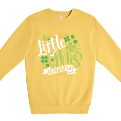 St Patrick's Day Little Miss Shenanigans Irish Cool Gift Premium Crewneck Sweatshirt