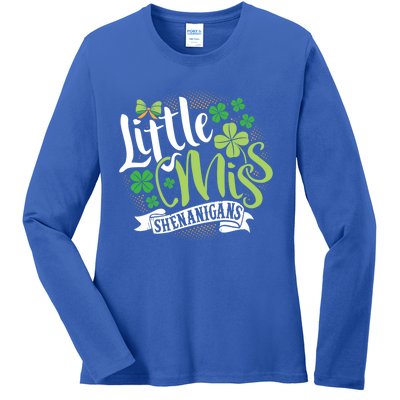 St Patrick's Day Little Miss Shenanigans Irish Cool Gift Ladies Long Sleeve Shirt