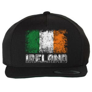 St Patrick's Day Patriotic Gift Distressed Irish Flag Gift Wool Snapback Cap