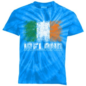 St Patrick's Day Patriotic Gift Distressed Irish Flag Gift Kids Tie-Dye T-Shirt