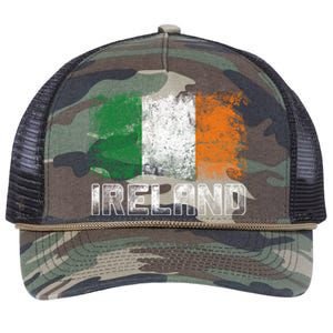 St Patrick's Day Patriotic Gift Distressed Irish Flag Gift Retro Rope Trucker Hat Cap