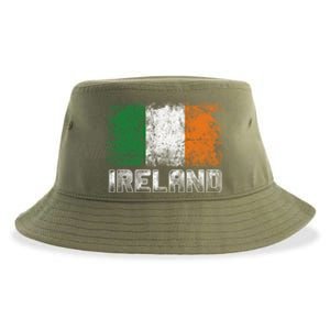 St Patrick's Day Patriotic Gift Distressed Irish Flag Gift Sustainable Bucket Hat