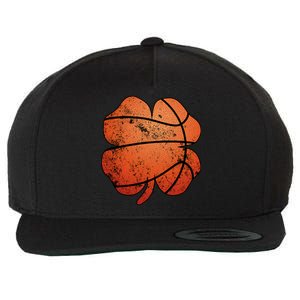 St Patricks Day Basketball Center Shamrock Meaningful Gift Wool Snapback Cap