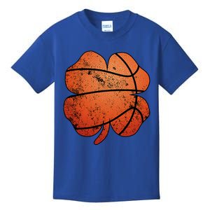 St Patricks Day Basketball Center Shamrock Meaningful Gift Kids T-Shirt