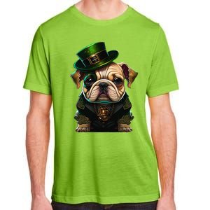 St Patricks Day Irish Bulldog Cute St Pattys Day Bulldog Adult ChromaSoft Performance T-Shirt