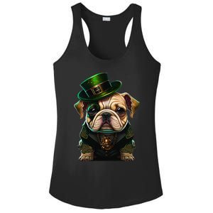 St Patricks Day Irish Bulldog Cute St Pattys Day Bulldog Ladies PosiCharge Competitor Racerback Tank