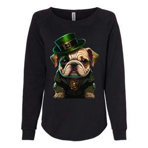 St Patricks Day Irish Bulldog Cute St Pattys Day Bulldog Womens California Wash Sweatshirt