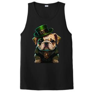 St Patricks Day Irish Bulldog Cute St Pattys Day Bulldog PosiCharge Competitor Tank