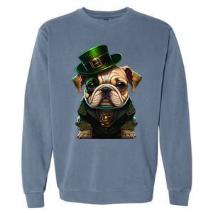 St Patricks Day Irish Bulldog Cute St Pattys Day Bulldog Garment-Dyed Sweatshirt