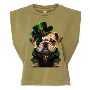 St Patricks Day Irish Bulldog Cute St Pattys Day Bulldog Garment-Dyed Women's Muscle Tee