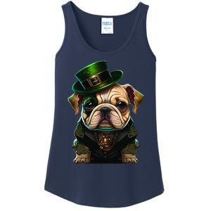 St Patricks Day Irish Bulldog Cute St Pattys Day Bulldog Ladies Essential Tank