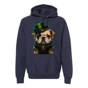 St Patricks Day Irish Bulldog Cute St Pattys Day Bulldog Premium Hoodie