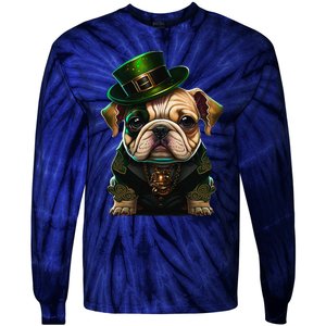 St Patricks Day Irish Bulldog Cute St Pattys Day Bulldog Tie-Dye Long Sleeve Shirt