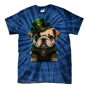 St Patricks Day Irish Bulldog Cute St Pattys Day Bulldog Tie-Dye T-Shirt