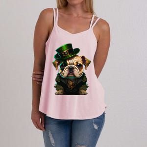 St Patricks Day Irish Bulldog Cute St Pattys Day Bulldog Women's Strappy Tank