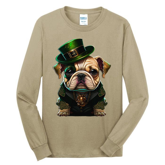 St Patricks Day Irish Bulldog Cute St Pattys Day Bulldog Tall Long Sleeve T-Shirt