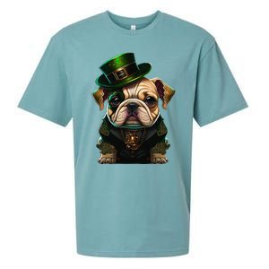 St Patricks Day Irish Bulldog Cute St Pattys Day Bulldog Sueded Cloud Jersey T-Shirt