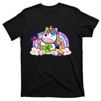 St. Patricks Day Irish Unicorn Haiti Haitian Ayiti Flag T-Shirt