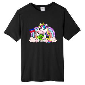 St. Patricks Day Irish Unicorn Haiti Haitian Ayiti Flag Tall Fusion ChromaSoft Performance T-Shirt