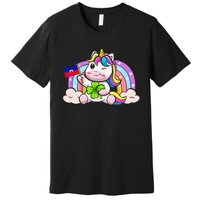 St. Patricks Day Irish Unicorn Haiti Haitian Ayiti Flag Premium T-Shirt