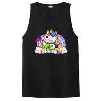 St. Patricks Day Irish Unicorn Haiti Haitian Ayiti Flag PosiCharge Competitor Tank