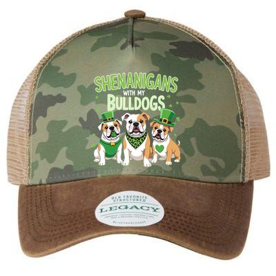 St PatrickS Day Irish Bulldog Dogs Shenanigan Shamrock Cool Gift Legacy Tie Dye Trucker Hat