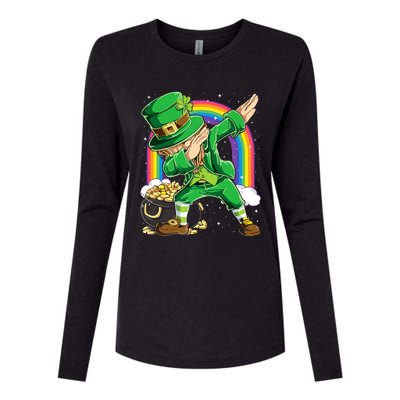 St Patricks Day Dabbing Leprechaun Dab Dance Womens Cotton Relaxed Long Sleeve T-Shirt