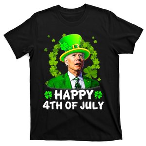 St Patricks Day Funny Happy 4th Of July Anti Joe Biden T-Shirt