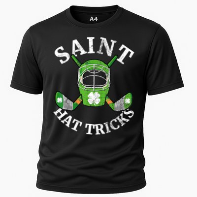 St Patricks Day Saint Hat Tricks Hockey Shamrock Kids Boys Performance Shirt