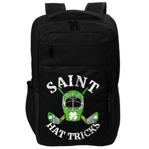 St Patricks Day Saint Hat Tricks Hockey Shamrock Kids Boys Impact Tech Backpack