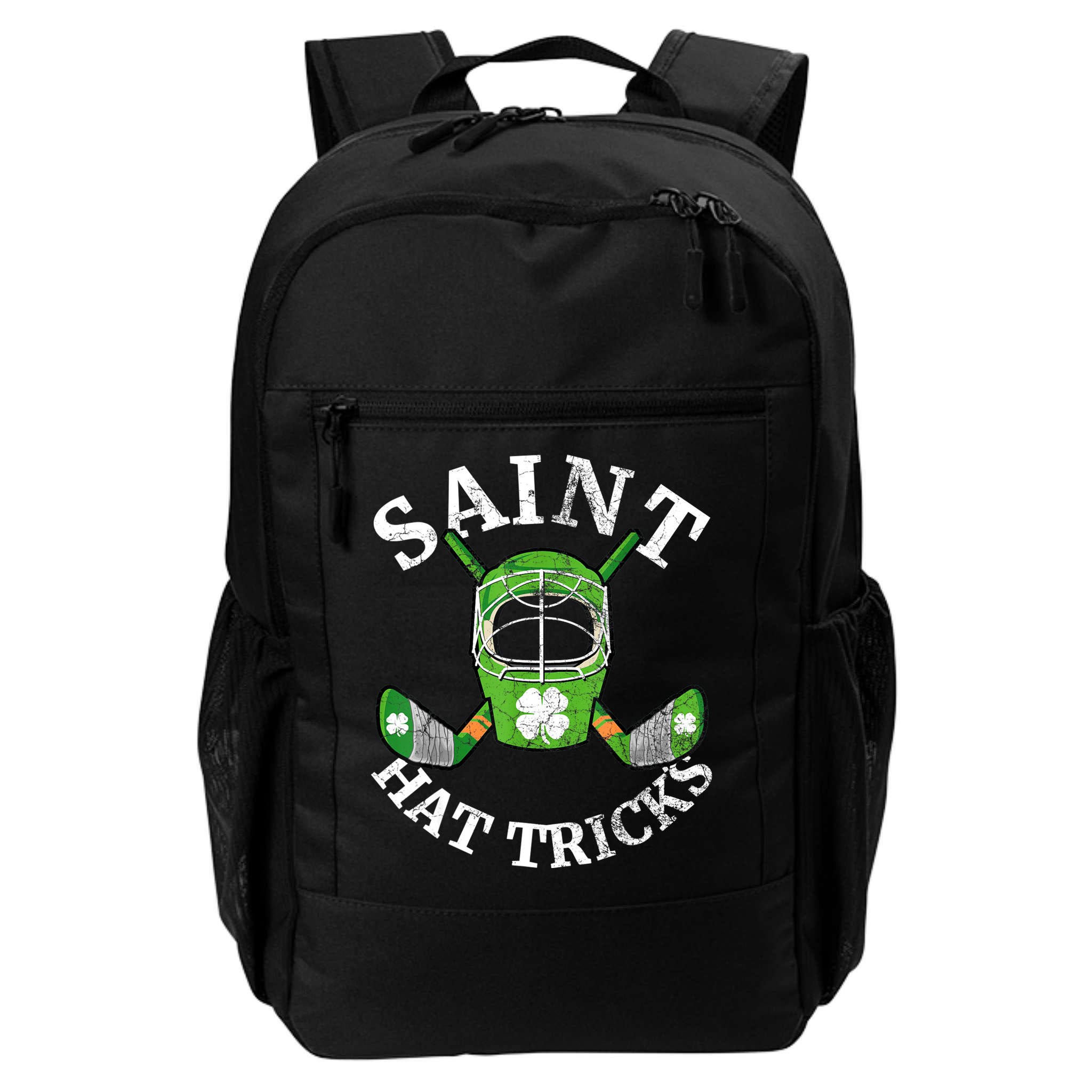 St Patricks Day Saint Hat Tricks Hockey Shamrock Kids Boys Backpack