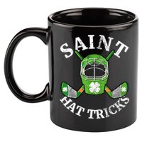 St Patricks Day Saint Hat Tricks Hockey Shamrock Kids Boys 11oz C Handle Ceramic Mug