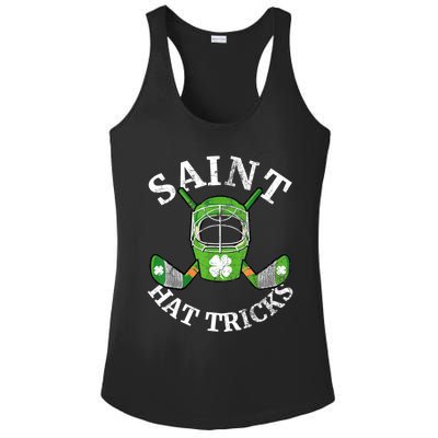 St Patricks Day Saint Hat Tricks Hockey Shamrock Kids Boys Ladies PosiCharge Competitor Racerback Tank