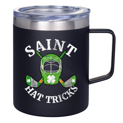 St Patricks Day Saint Hat Tricks Hockey Shamrock Kids Boys 12oz Stainless Steel Coffee Mug