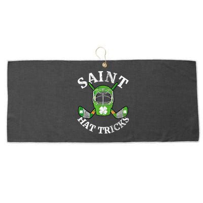 St Patricks Day Saint Hat Tricks Hockey Shamrock Kids Boys Large Microfiber Waffle Golf Towel