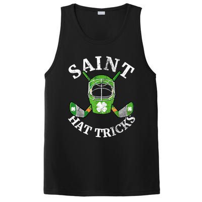 St Patricks Day Saint Hat Tricks Hockey Shamrock Kids Boys PosiCharge Competitor Tank