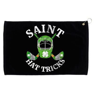 St Patricks Day Saint Hat Tricks Hockey Shamrock Kids Boys Grommeted Golf Towel