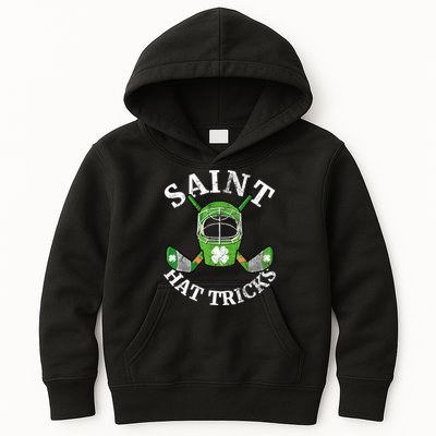 St Patricks Day Saint Hat Tricks Hockey Shamrock Kids Boys Kids Hoodie