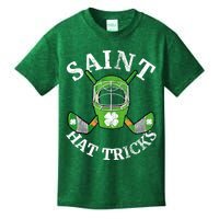 St Patricks Day Saint Hat Tricks Hockey Shamrock Kids Boys Kids T-Shirt