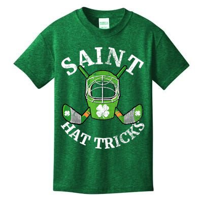 St Patricks Day Saint Hat Tricks Hockey Shamrock Kids Boys Kids T-Shirt