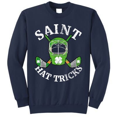 St Patricks Day Saint Hat Tricks Hockey Shamrock Kids Boys Sweatshirt