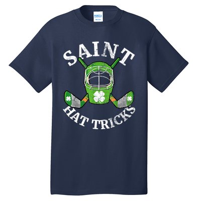 St Patricks Day Saint Hat Tricks Hockey Shamrock Kids Boys Tall T-Shirt