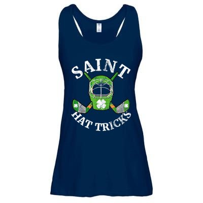 St Patricks Day Saint Hat Tricks Hockey Shamrock Kids Boys Ladies Essential Flowy Tank