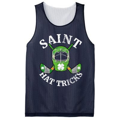 St Patricks Day Saint Hat Tricks Hockey Shamrock Kids Boys Mesh Reversible Basketball Jersey Tank