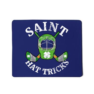 St Patricks Day Saint Hat Tricks Hockey Shamrock Kids Boys Mousepad