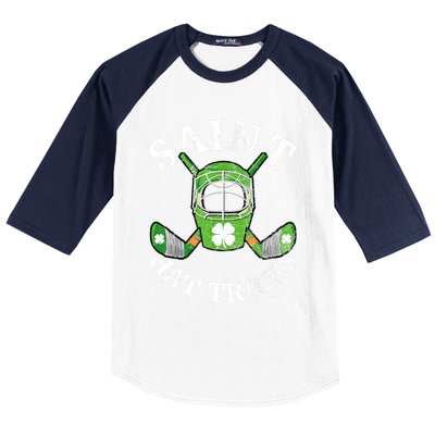 St Patricks Day Saint Hat Tricks Hockey Shamrock Kids Boys Baseball Sleeve Shirt